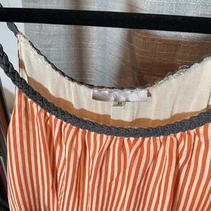 Summery orange striped dress